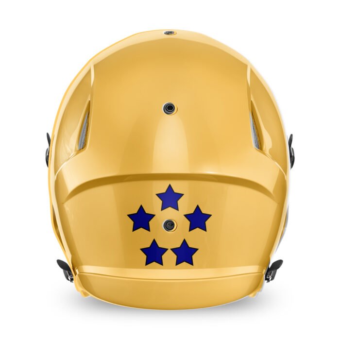 Football helmet decal accessories including star decals and custom vinyl helmet details by MKY Apparels