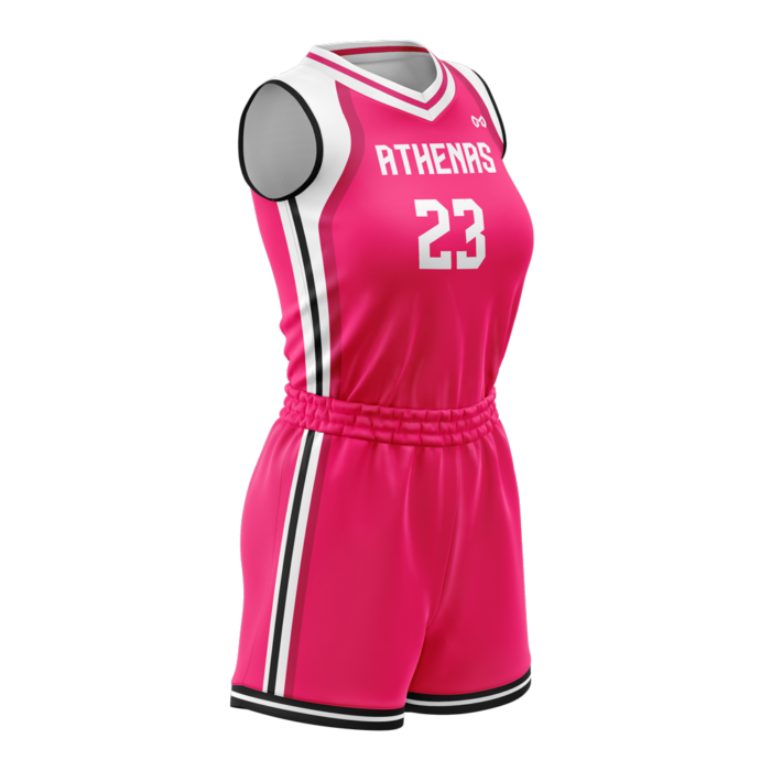 Athenas pink custom girls basketball uniform by MKY Apparels