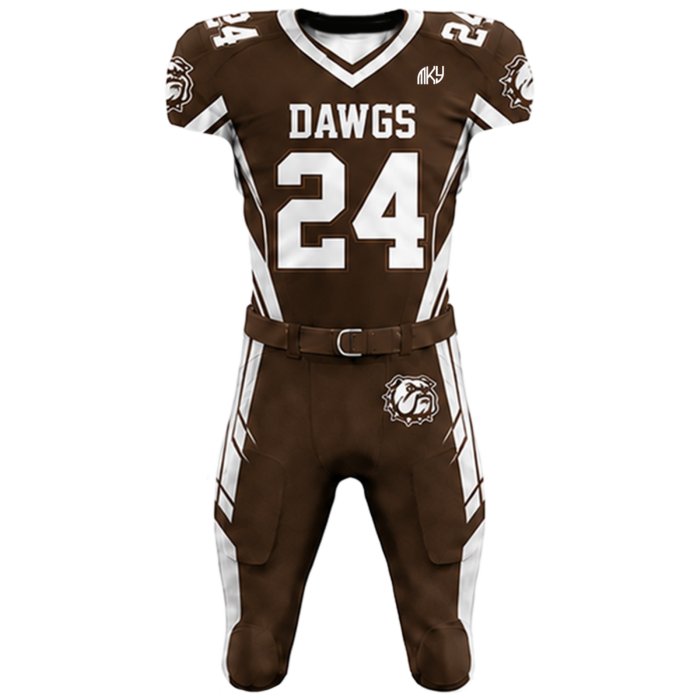 Dawgs tackle football uniform with white side panels by MKY Apparels