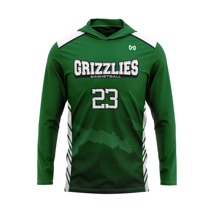 Grizzlies green custom drifit hooded jersey by MKY Apparels