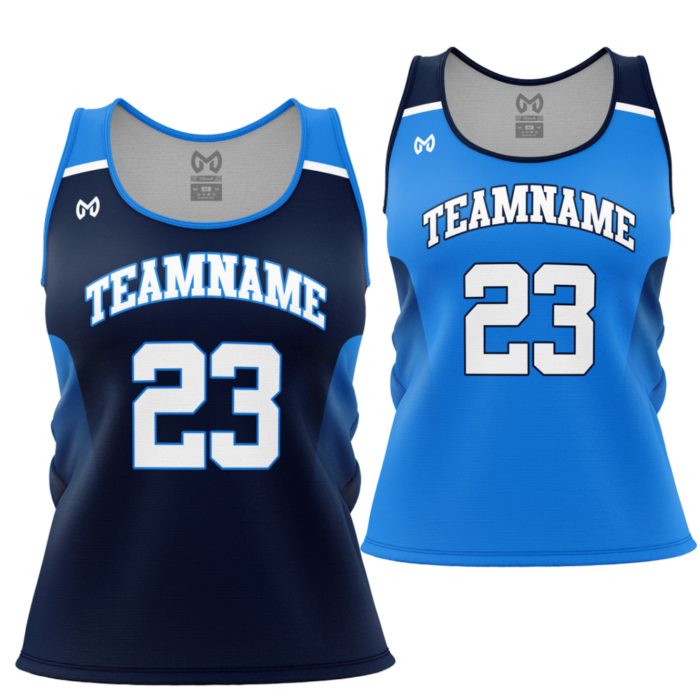 Blue reversible girls basketball jersey by MKY Apparels
