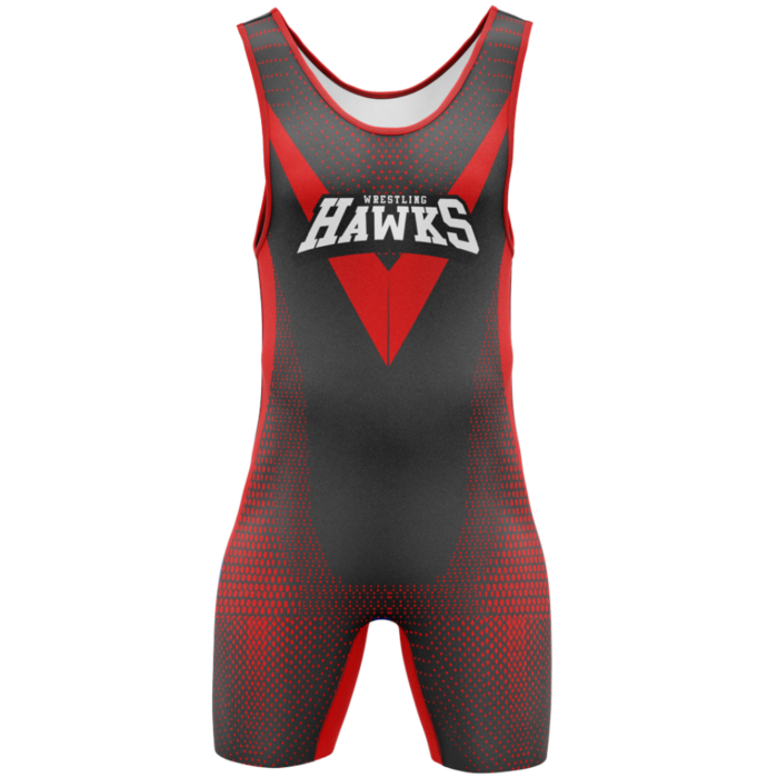 Hawks red fade custom wrestling singlet by MKY Apparels