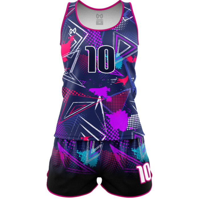 Purple and pink women volleyball uniform by MKY Apparels