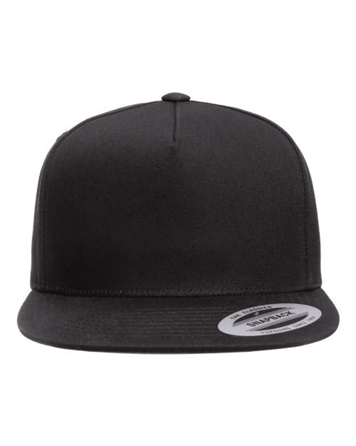 YP Classics five-panel cotton twill snapback cap with flat visor by MKY Apparels