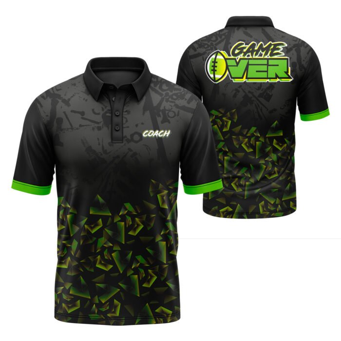 Game Over black and green custom coach shirt by MKY Apparels