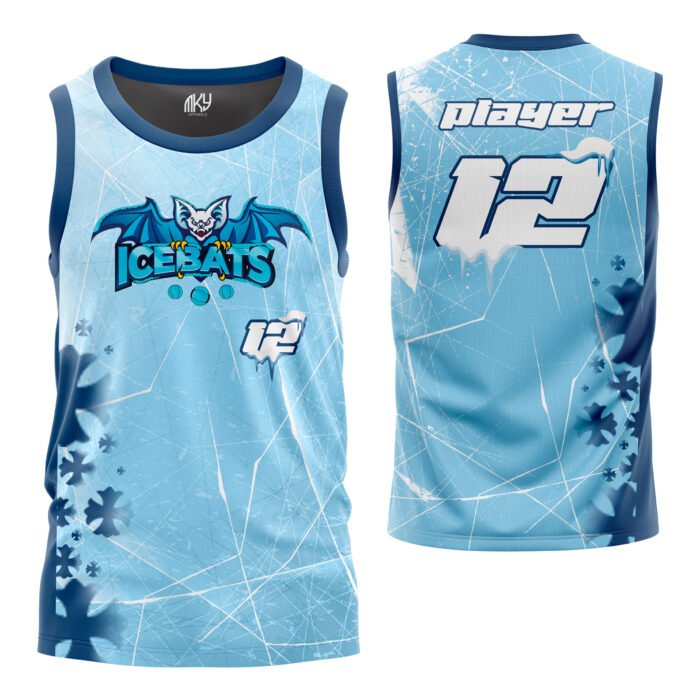 Icebats light blue custom basketball jersey by MKY Apparels