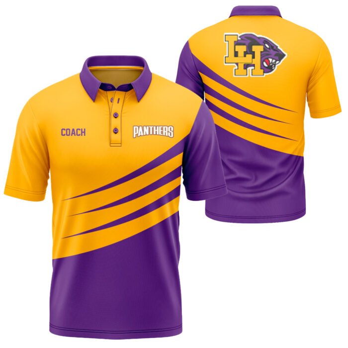 Panthers gold and purple custom coach shirt by MKY Apparels