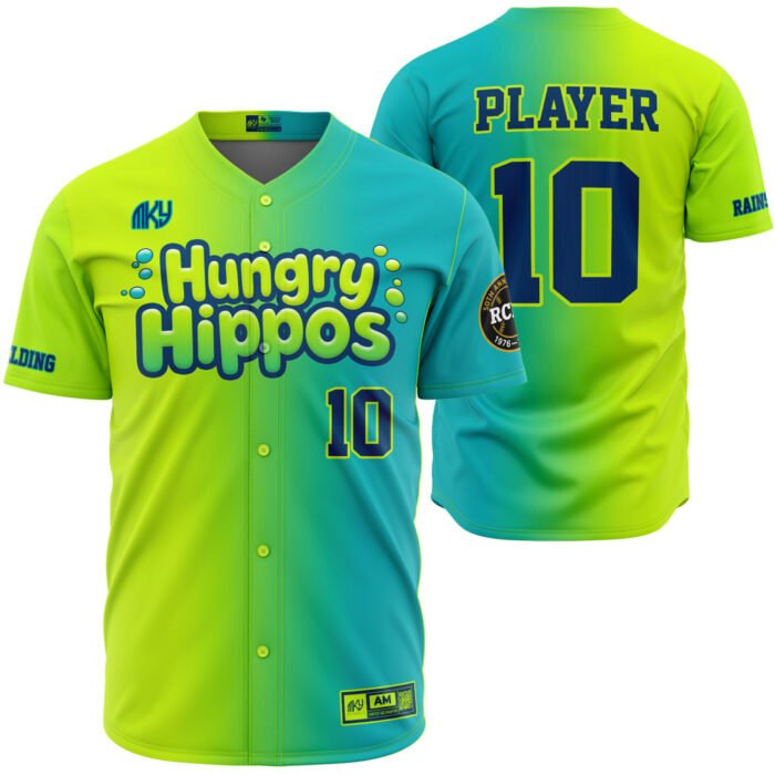 HIPPOS BUTTOM DOWN CUSTOM BASEBALL JERSEY