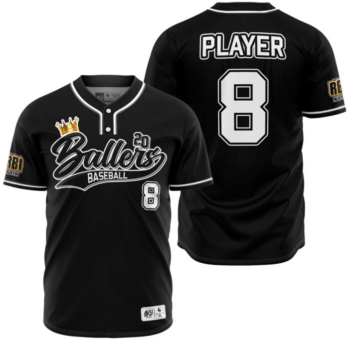 Ballers black two button baseball jersey by MKY Apparels