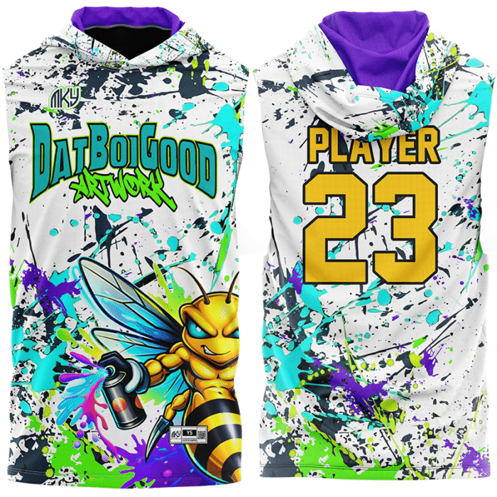 DotBoiGood white and neon flag football jersey by MKY Apparels
