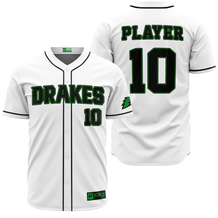 Drake white and green button down baseball jersey by MKY Apparels
