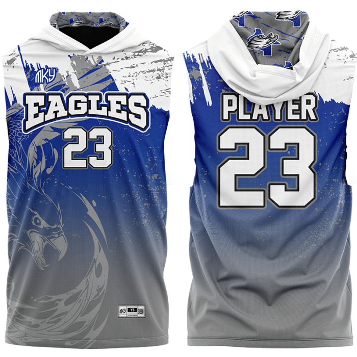 Eagles white and blue flag football jersey by MKY Apparels