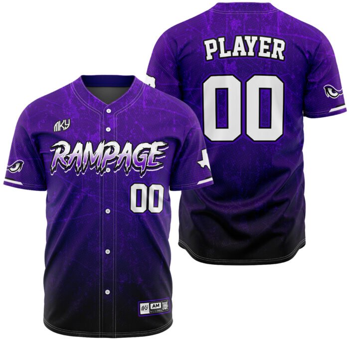 Rampage purple button down baseball jersey by MKY Apparels
