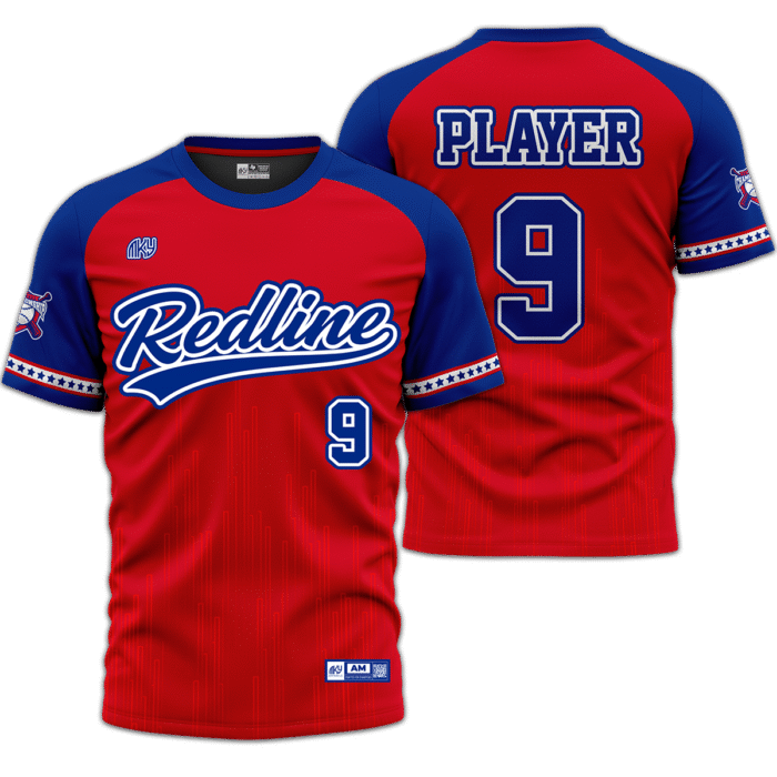 Redline red and blue crew neck baseball jersey by MKY Apparels