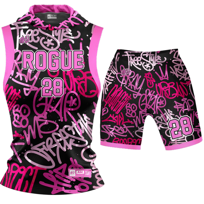Rogue pink and black girls flag football uniform by MKY Apparels