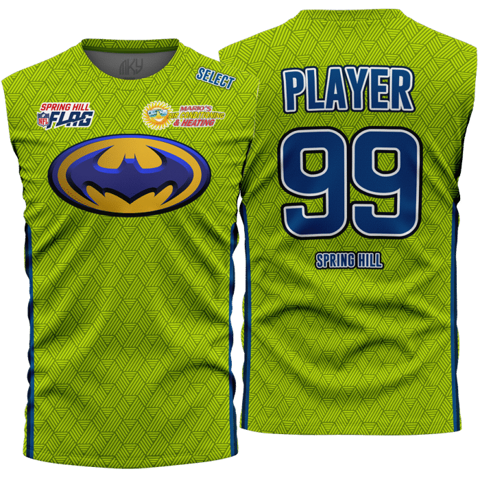 Spring Hill green flag football jersey by MKY Apparels