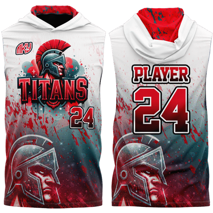 Titans red and gray flag football jersey by MKY Apparels