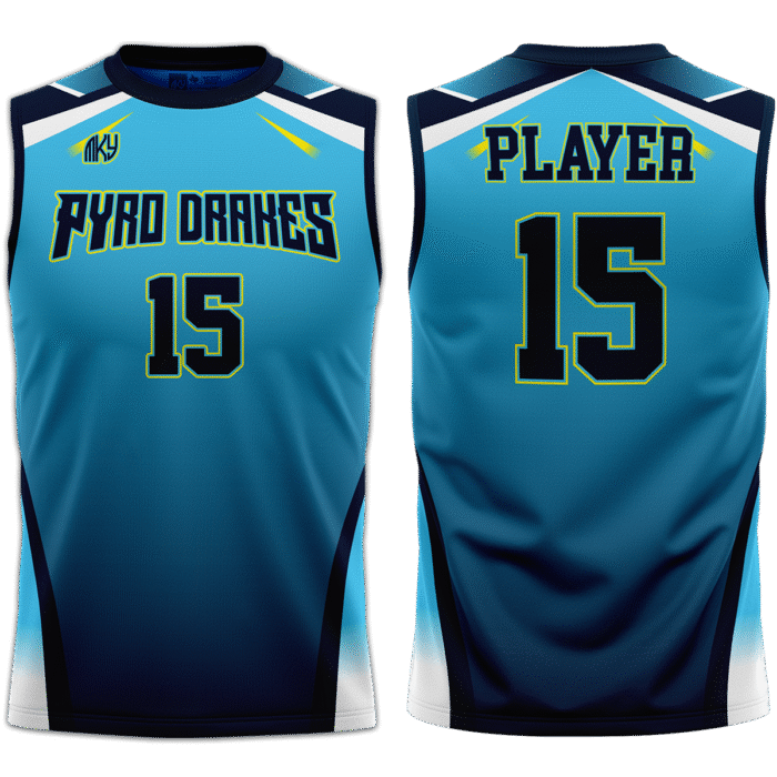 Pyro Darks blue men sleeveless volleyball jersey by MKY Apparels