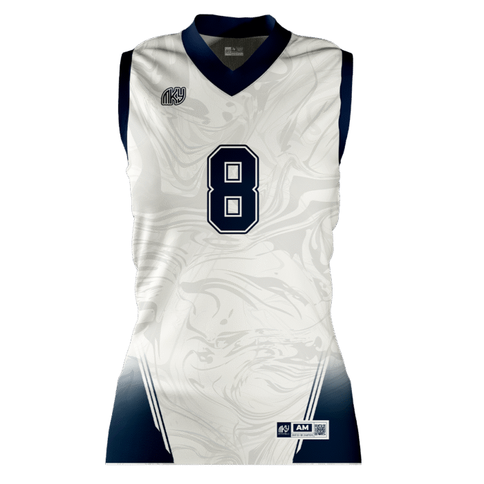 Star white and navy girls sleeveless volleyball jersey by MKY Apparels