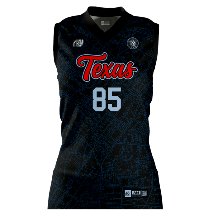 Texas black girls sleeveless volleyball jersey by MKY Apparels