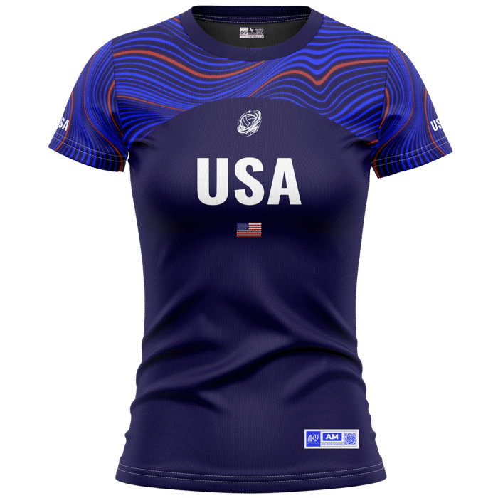 USA purple short sleeve volleyball jersey by MKY Apparels