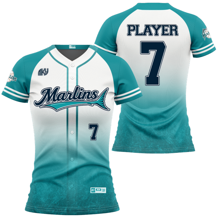 MARLINS FULL BUTTOM CUSTOM SOFTBALL JERSEY