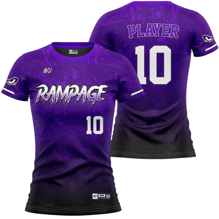 Rampage purple softball jersey with black gradient design by MKY Apparels