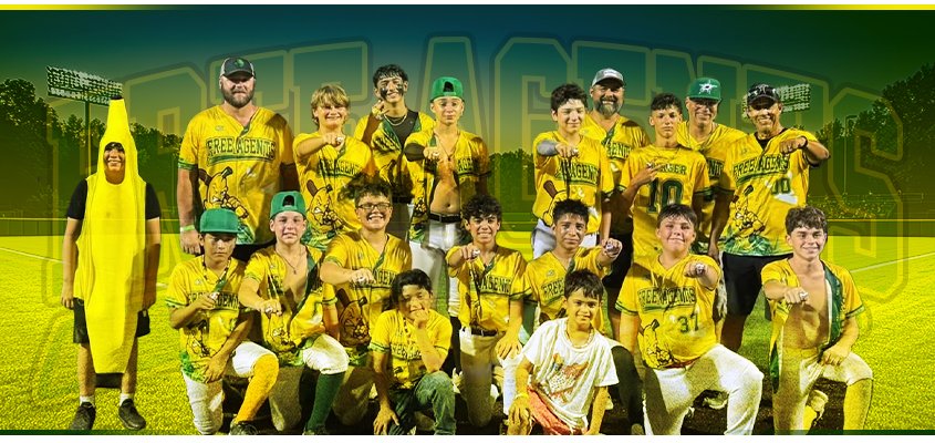 Youth baseball team wearing custom yellow uniforms by MKY Apparels