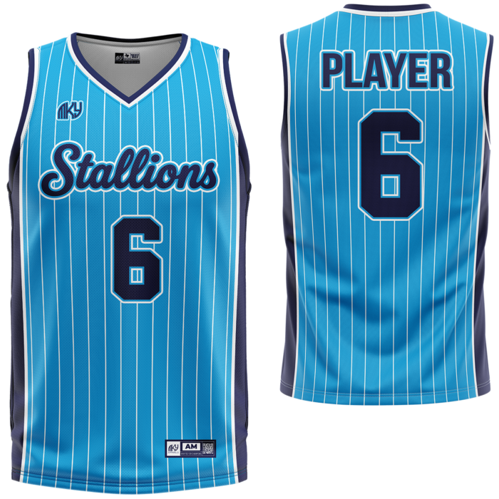 Stallions teal and black custom basketball jersey by MKY Apparels
