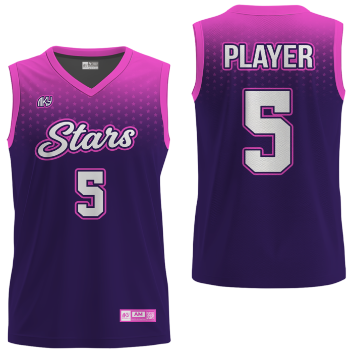 Stars purple girls custom basketball jersey by MKY Apparels